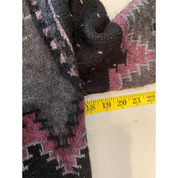 Vertigo Hooded Cardigan Sweater Floral & Geometric Pattern Small - Picture 6 of 8